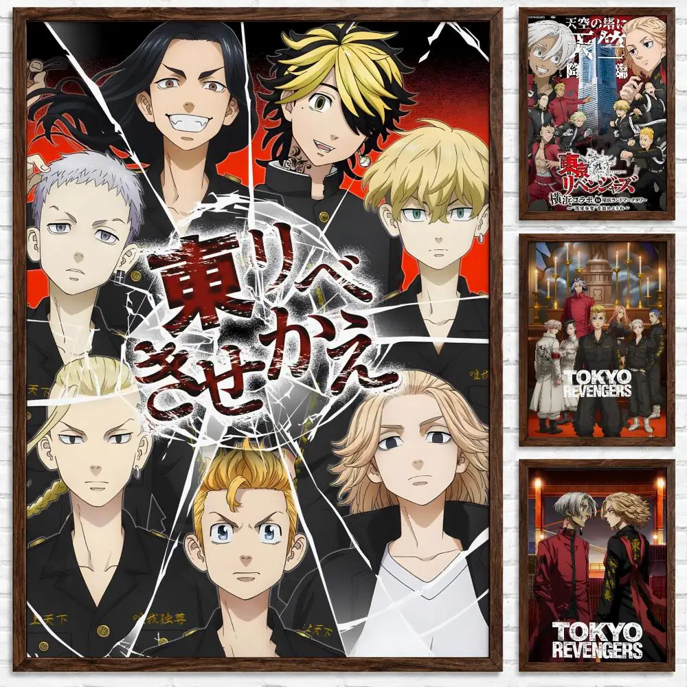 Popular Delinquent Action Anime Tokyo Revengers Poster Self‑Adhesive Waterproof Poster Sticker Wall Art Home Decor