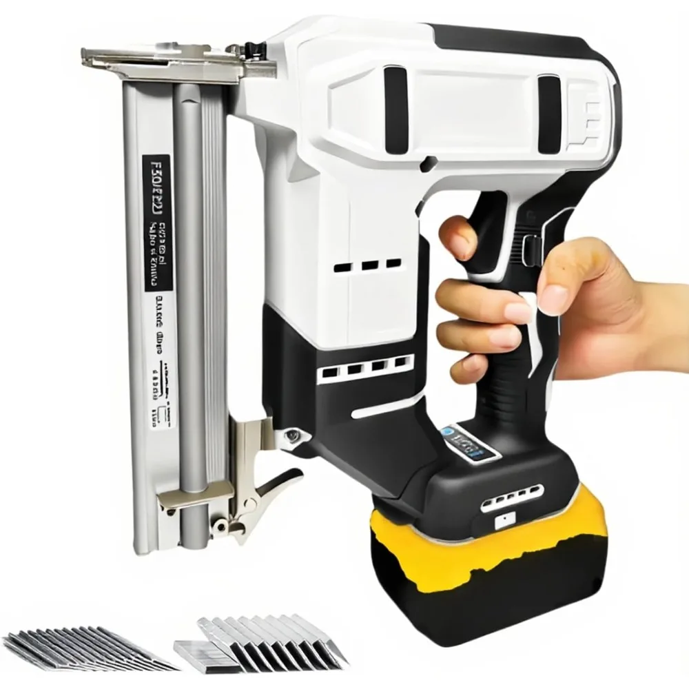 

2 in 1 Cordless Brad Nailer Compatible with De wa-lt 20V Battery (No Battery), 18 Gauge Electric Nail Gun/Staple Gun with 1000 N