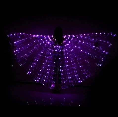 LED سلسلة عباءة 360 درجة تضيء أجنحة الفراشة المرحلة ملابس رقص البطن الهذيان ملابس الحفلات أداء مهرجان متوهجة #4