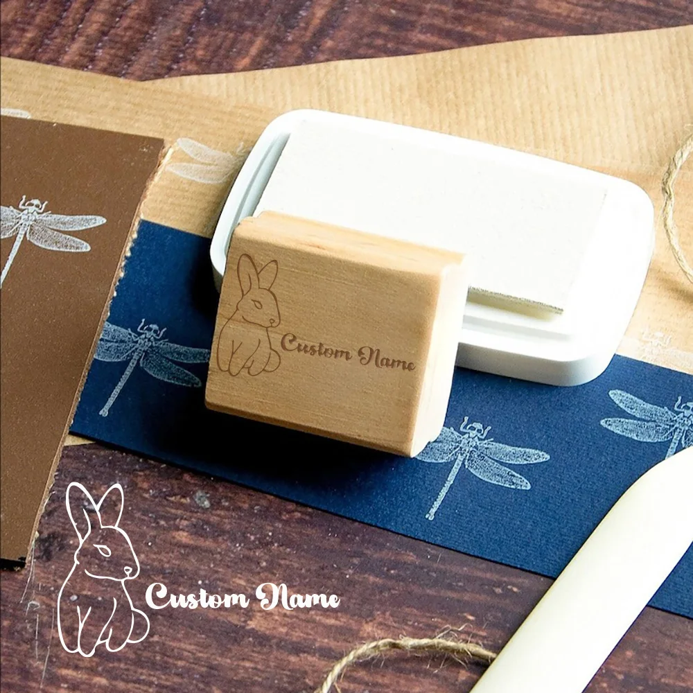 1PC Vintage Custom Name Wooden Stamp  Office Supplies Custom Name Wooden Seal ldeal for Labeling and Crafting