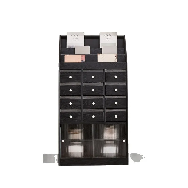 Medieval retro bookshelf cabinet, magazine cabinet, floor-to-ceiling storage chest, living room, bedroom, simple storage cabinet