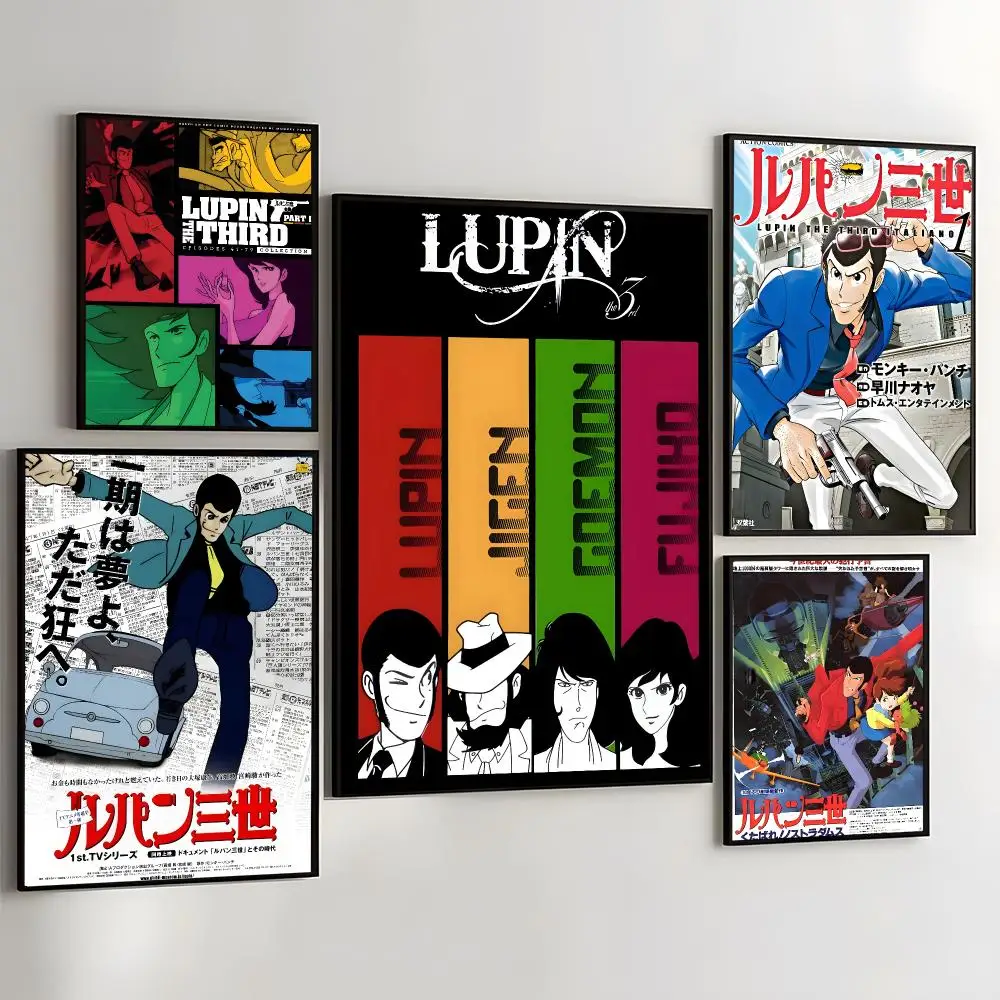 L-Lupin The Third Anime Poster Wall Art Poster Sticker For Living Room Bar Bedroom Home Decoration