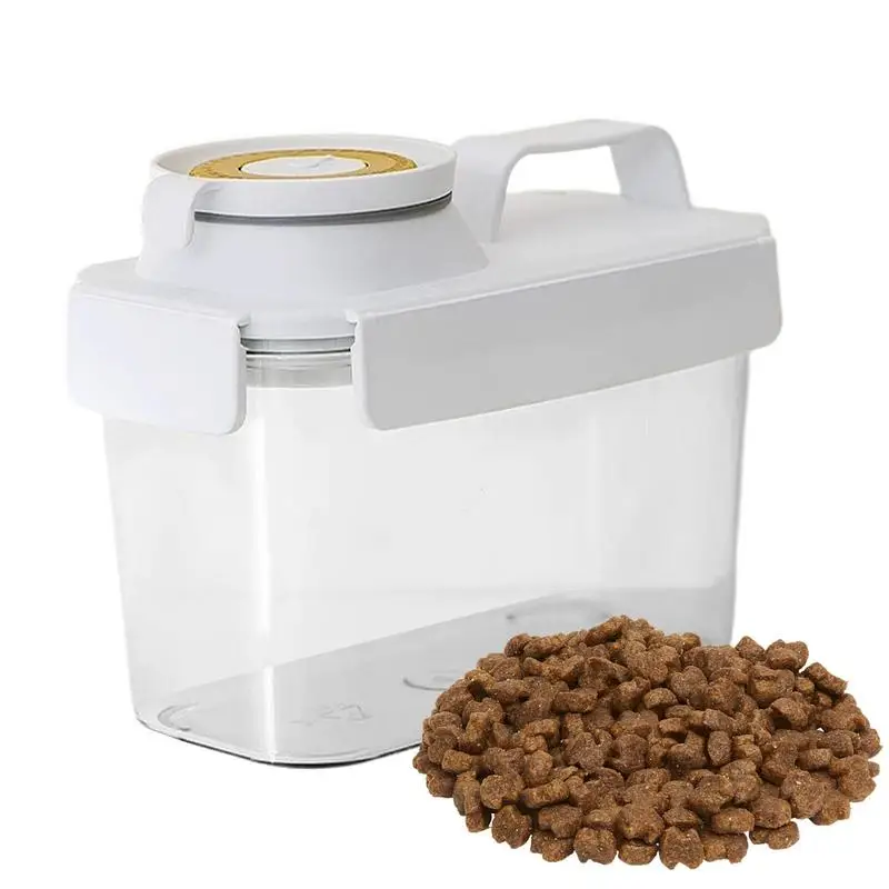 Pet Food Storage Barrel Moisture Proof Kitten Food Storage Container Portable Puppy Transparent Sealed Jar Pet Supplies