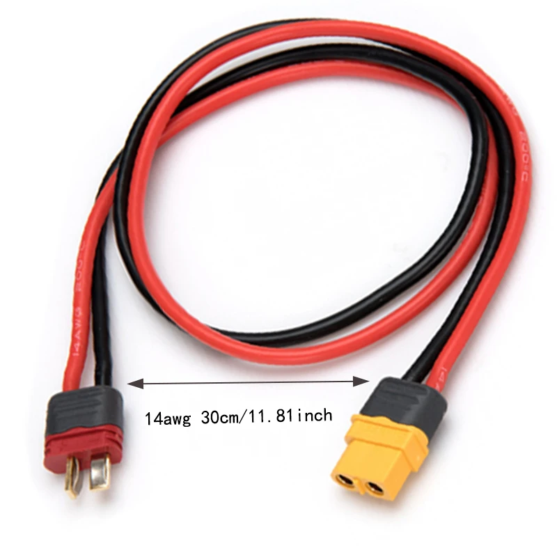 كابل شاحن xt60h من الإناث إلى العمداء ، موصل قابس ذكر ، محول لطراز rc ، قارب هواية ، شاحن سيارة ، 14awg ، 30 box ، 2