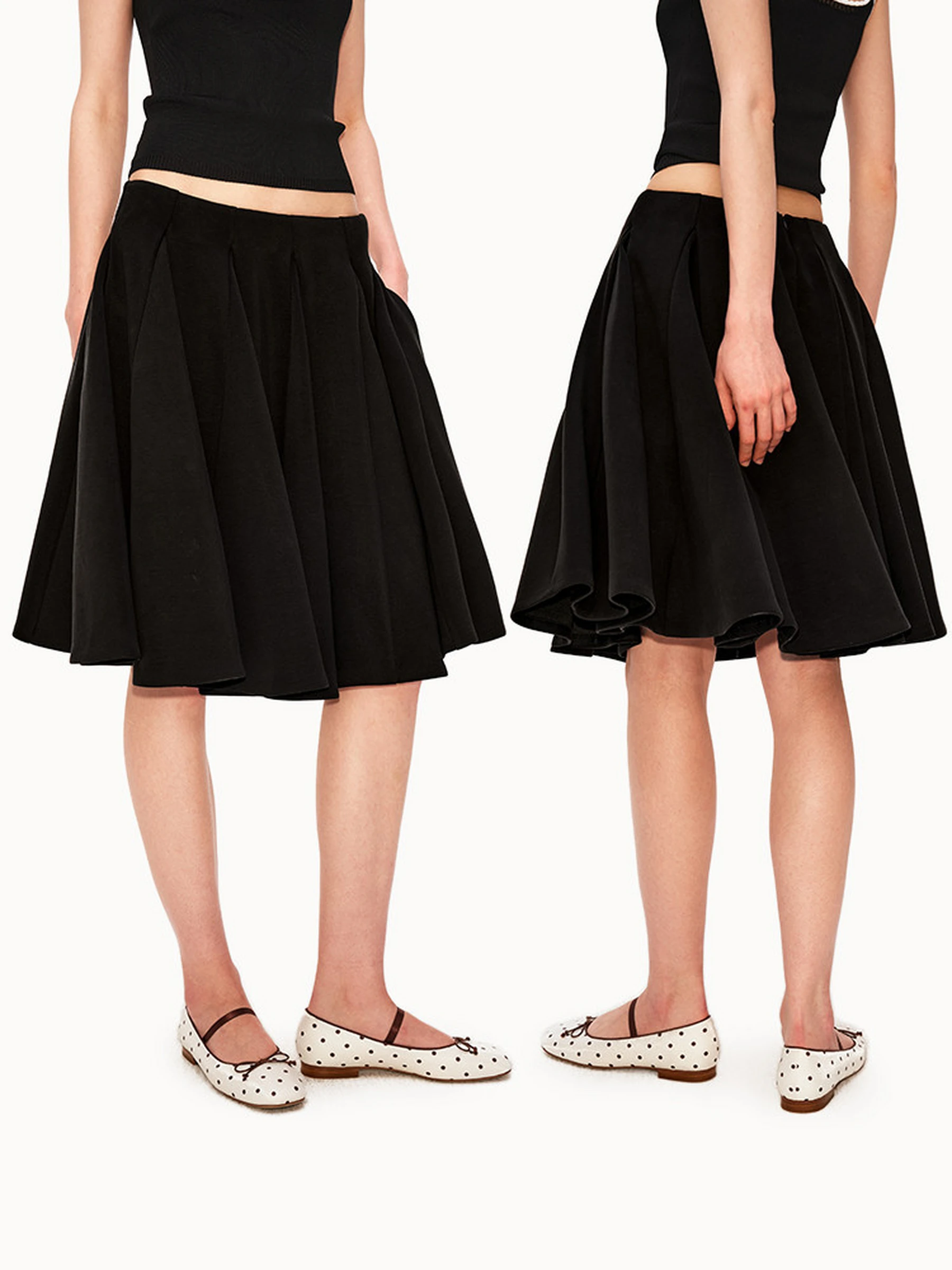 

Классическая юбка PUKI 76 Rayon Original Umbrella, струящаяся, свободного кроя, повседневная, А-силуэт, со средней талией, без пояса