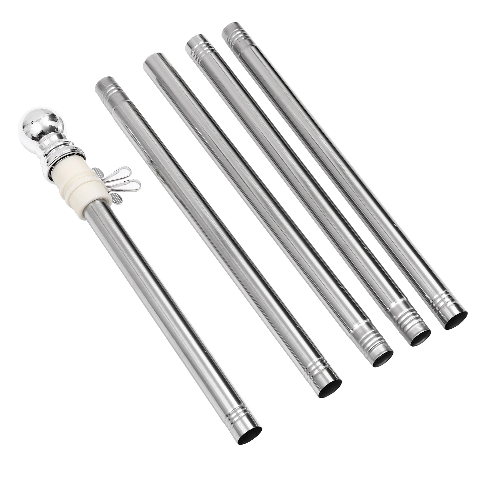 

Stainless Steel Flag Pole Kit Wall Mount With Rings For Outdoor Durable Weather Resistant Rotating Adjustable Easy Assembly Wall