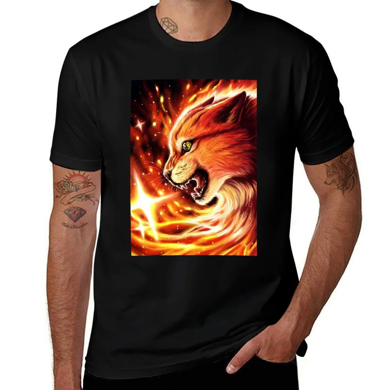 

Fire Star Poster T-Shirt cotton t shirt pack t shirts for man cotton funny t shirt men 100% cotton luxury brand T-Shirt