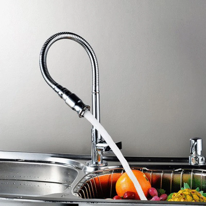 BAKALA Single Cold Water KitchenTap Rotate 360 degrees Stainless Steel Random Angle Kitchen Faucet Mixer Tap