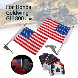 Motorcycle Flagpole Global Banner Fits For Honda Gold Wing GL 1800 2018-2020 Goldwing GL1800 Tour Trunk Flag Pole Mount Bracket