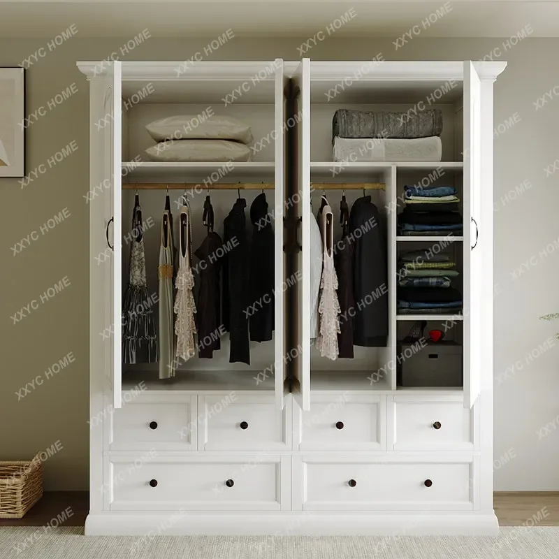 XX solid wood wardrobe opposite door drawer bedroom wardrobe commuter simple style