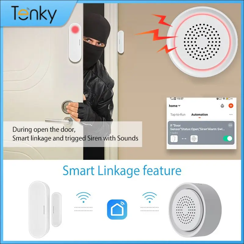 

Sound And Light Alarm App Remote 3 In 1 Smart Life Tuya Smart Wifi Home Security Wireless Human Body Sensor