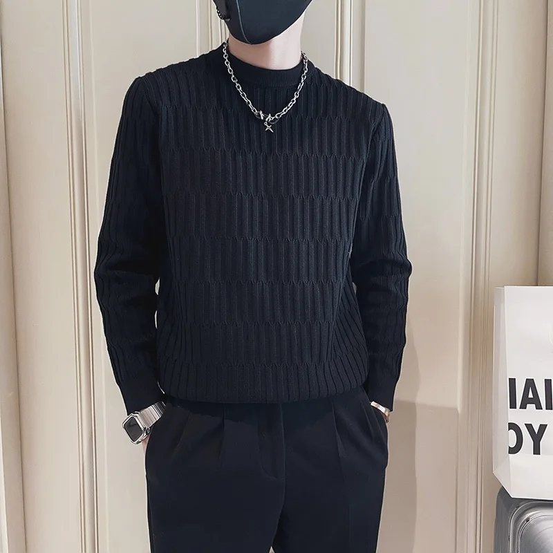 

Мужской повседневный вязаный свитер Haome: новая осенне-зимняя коллекция, базовая модная футболка-лонгслив