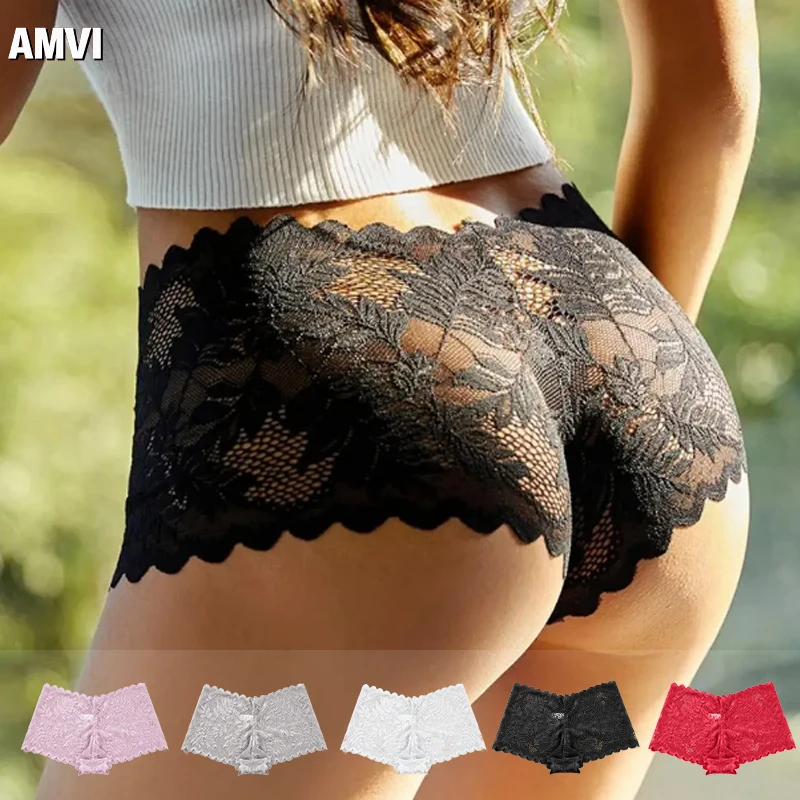 

3Pcs 2024 New Women's Sexy Hollow Lace Panties Triangle Pants Women's Comfortable And Breathable Transparent Underwear