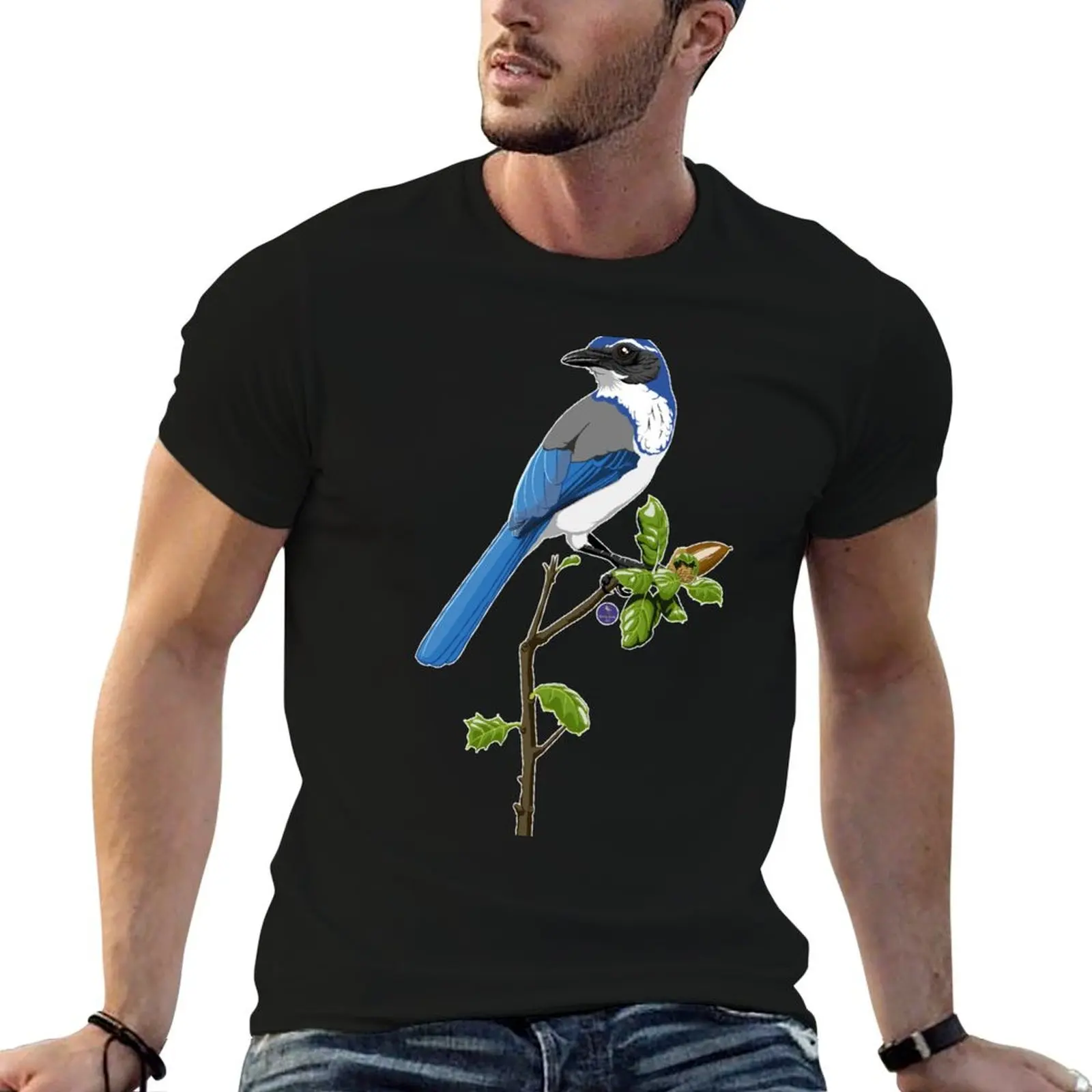California Scrub-Jay T-Shirt Heavy Duty Casual Work Tee