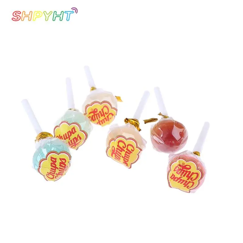 1pc New Mini Lollipops Candy Model Dollhouse Candy Food Toys For 1/6 1/12 Scale Dollhouse Decoration Kitchen Accessories