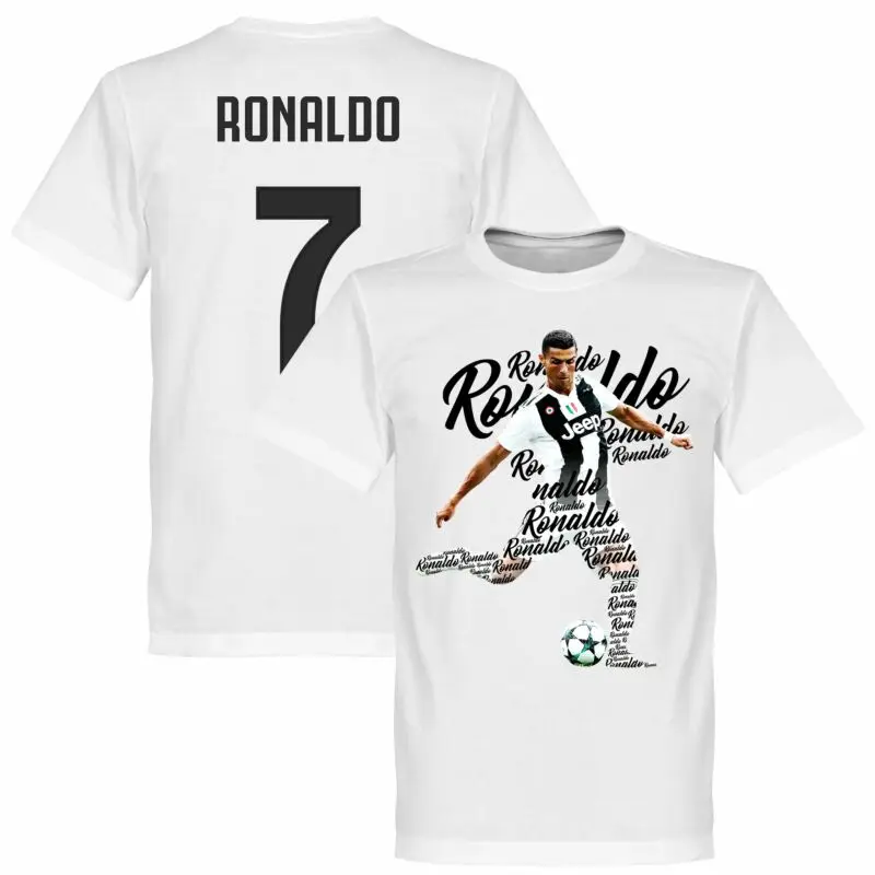 Ronaldo_7_Script_Tee_-_White2026 Summer  Hot Men's T-shirt Pure Cotton T-shirt Street Y2K Fashion Sports T-shirt