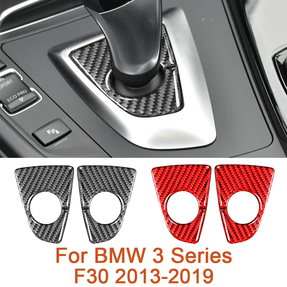 For BMW 3 Series F30 2013-2019 Carbon Fiber Car Central Control Gear Shift Panel Decorative Sticker Auto Inter Accessoriess