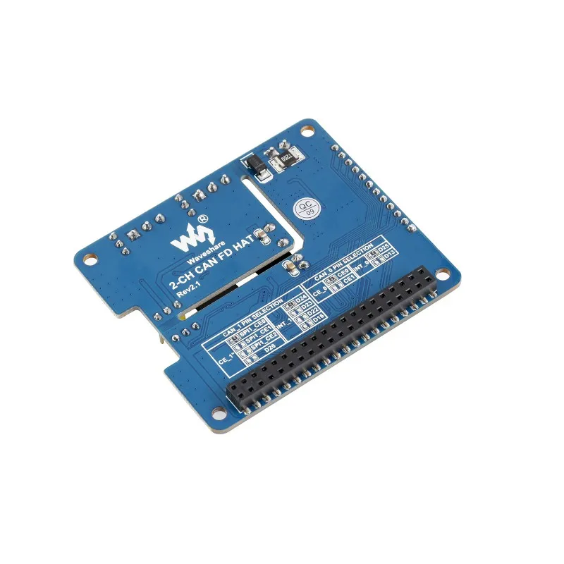 2-Channel Isolated CAN FD Expansion HAT for Raspberry Pi, Multi Protections