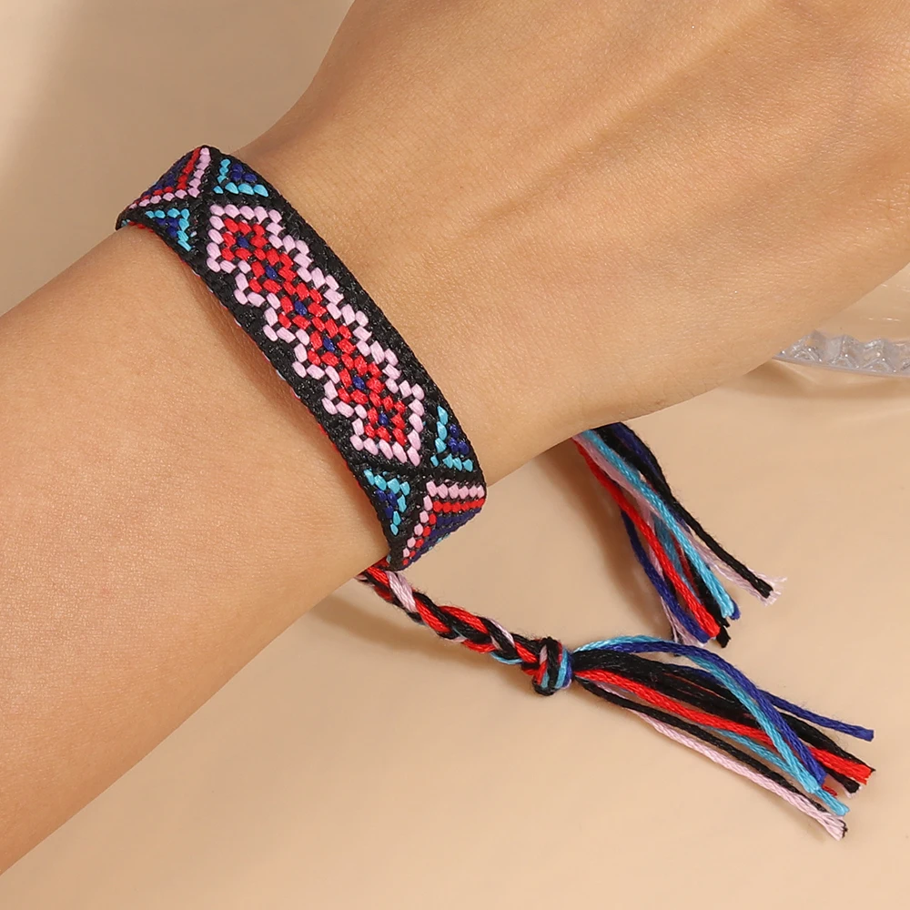 Aihua Heißer Verkauf Boho Bunte Handarbeit Gewebt Seil String Gestrickte Armband Armreifen Unisex Freundschaft Kinder Glück Schmuck Geschenke – Detail 17