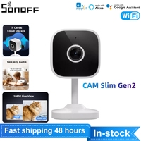 SONOFF CAM Slim Gen2 WiFi Smart Home Security Camera 1080P HD Human Detection Customize Alert Zones Work with Alexa Google