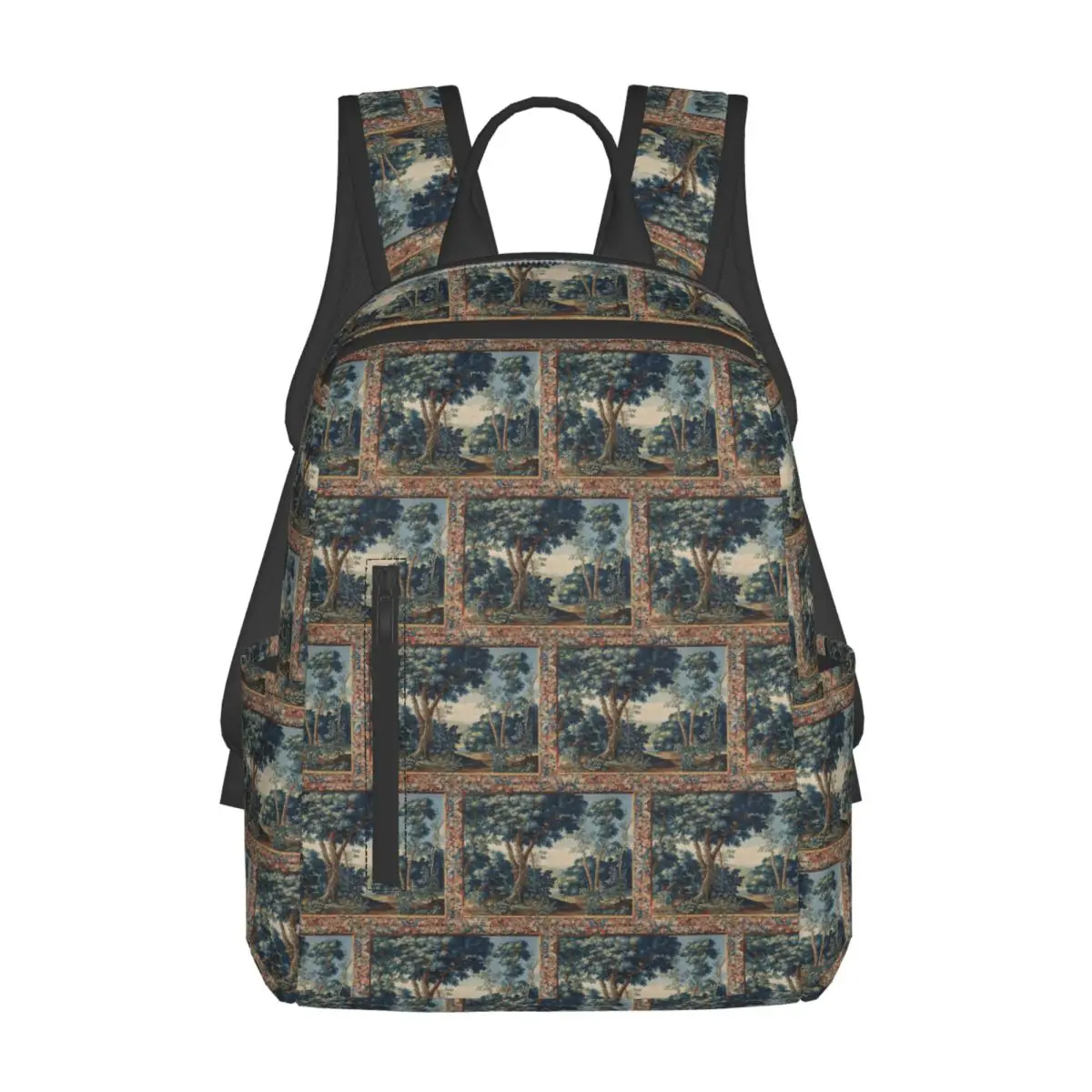 

Рюкзак в старинном фламандском стиле с изображением зелени и деревьев в лесном пейзаже, детская сумка для книг, школьная сумка, сумки через плечо для мужчин и женщин