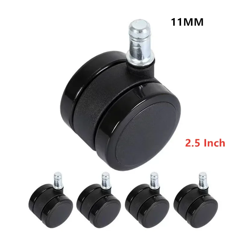 5 Pcs 2.5 Inch 11MM Circlip 10MM Screw Computer Chair Caster Universal Wheel Office Accessories Swivel Pulley Roller Boss