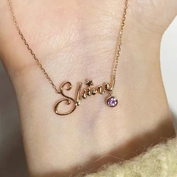 14K solid gold custom bubble letter necklace custom initial necklace balloon letter necklace 14K real gold jewelry