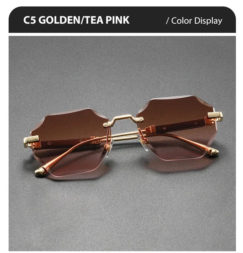 2025 neue Mann Frau Sonnenbrillen Mode Unisex Randlose Sonnenbrille Vielseitig UV400 Brillen Im Freien Fahren Trend C8880-1 – Detail 22