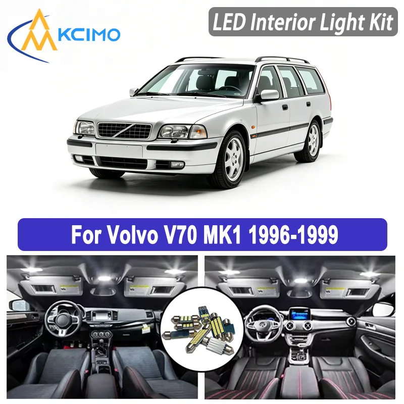 

Kcimo Super Bright LED Interior Light Kit For Volvo V70 MK1 1996-1999 Dome Map Lamp White Blue Car Accessories Canbus