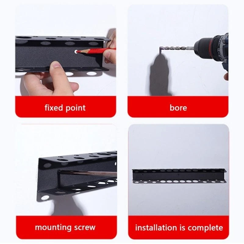 203F Porta dello strumento montato parete facile da installare per lo strumento pinze varie dimensioni in garage