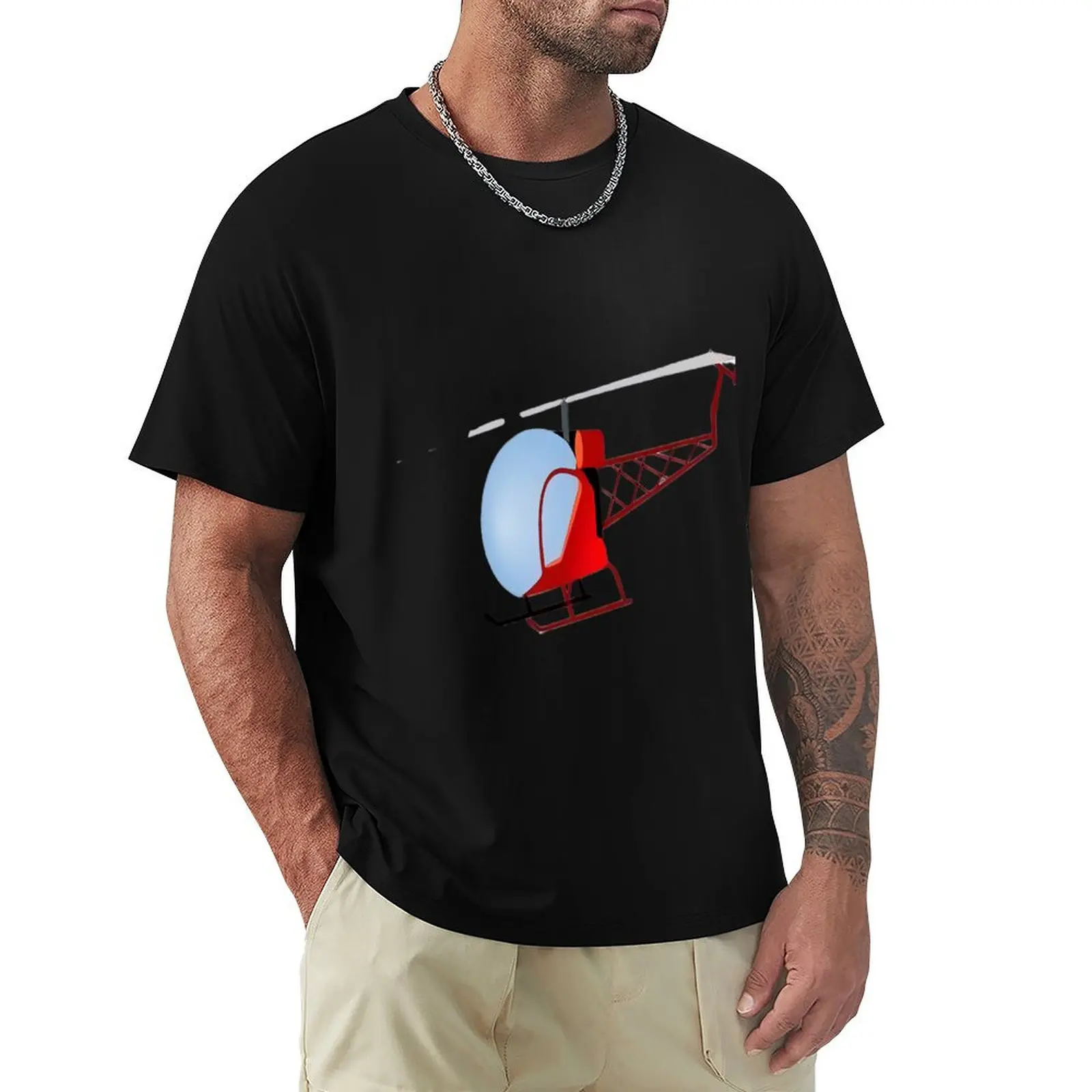 

Small, minimalist helicopter design. T-Shirt cute clothes quick drying summer shirt rapper graphic tees plus size men clothing