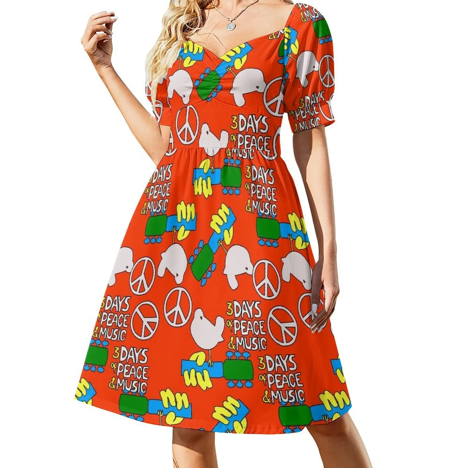 

woodstock 1969 Short Sleeved Dress summer dress summer dresses Dress