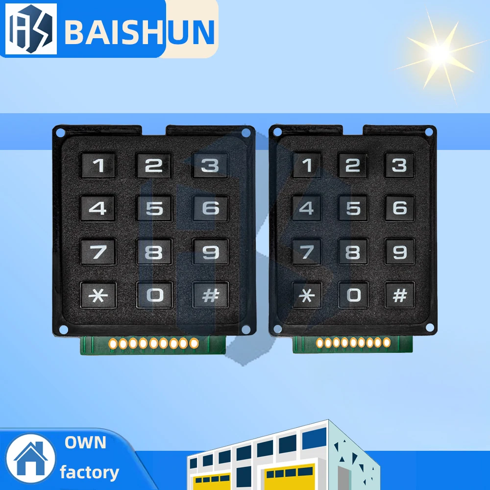 Набор для самостоятельного изготовления матричной мембранной клавиатуры 4x4 и 3x4: модуль ABS 12/16-кнопок — массив переключателей для Arduino