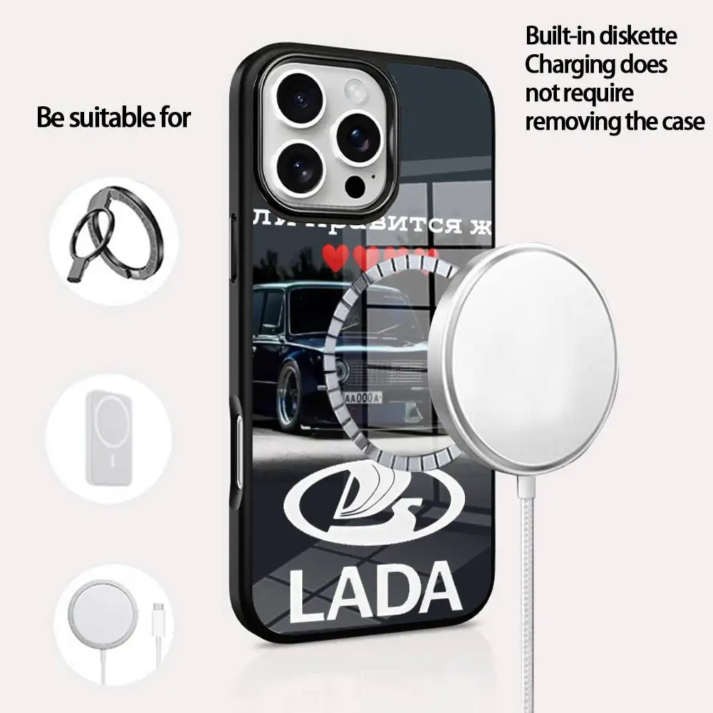

LA-D-DA Phone Case For IPhone 16 15 14 13 12 11 Pro Max Plus Mini Magsafe Mirror Wireless Magnetic Cover