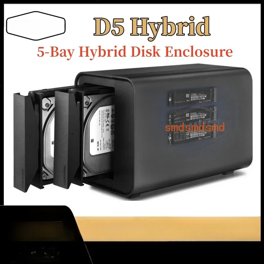

D5 Hybrid 5-Bay Hybrid Disk Enclosure USB 3.2 Gen 2 10Gbps Supports RAID 0/1/Single/JBOD Exclusive 2+3 RAID Array