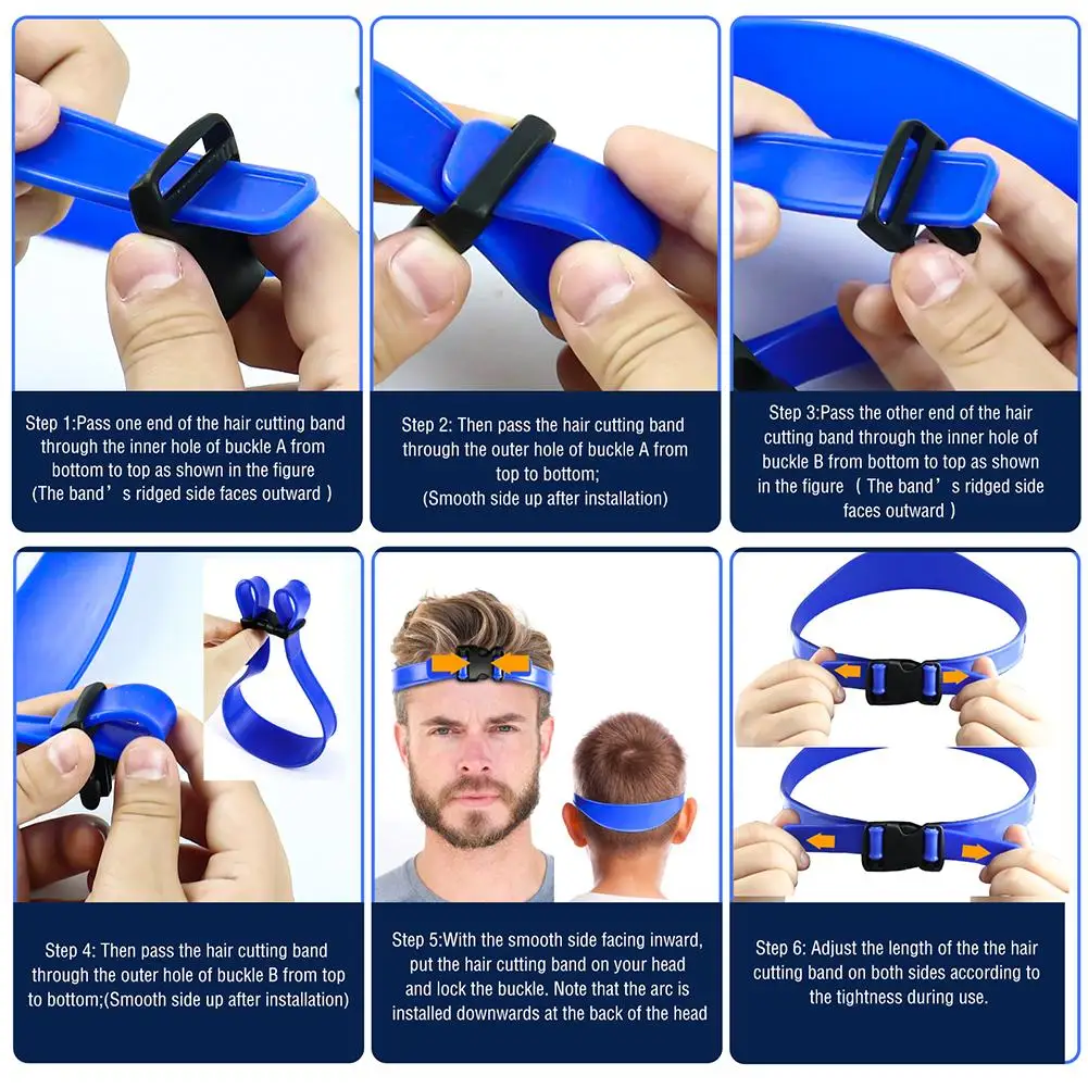 Adjustable Hair Trimming Guide Set Neckline Shaving Template,DIY Self Haircutting System, Shaving Straight Neck Hairline Tool