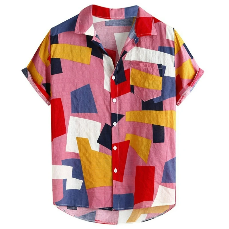

Shirt Summer New Fashion Avocado Print Short Sleeve Hawaiian Beach Shirt Fresh Fashionable and Skin-friendly Temperament Comfort