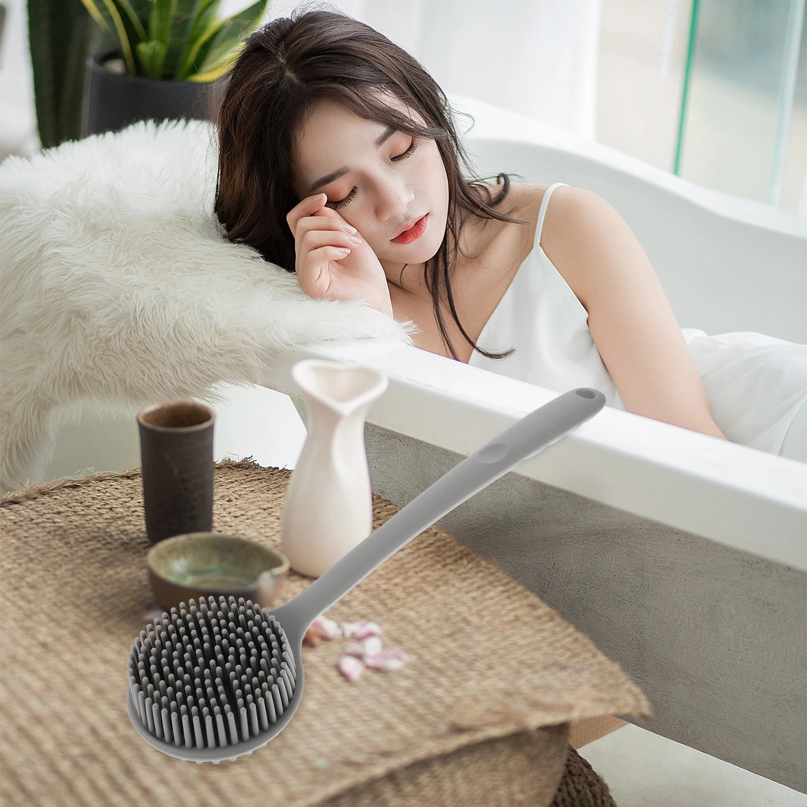 

Back Bathing Scrubber Brush Long Handle Body Scrubber For Shower Exfoliating Bath Massage Bathroom Accessory