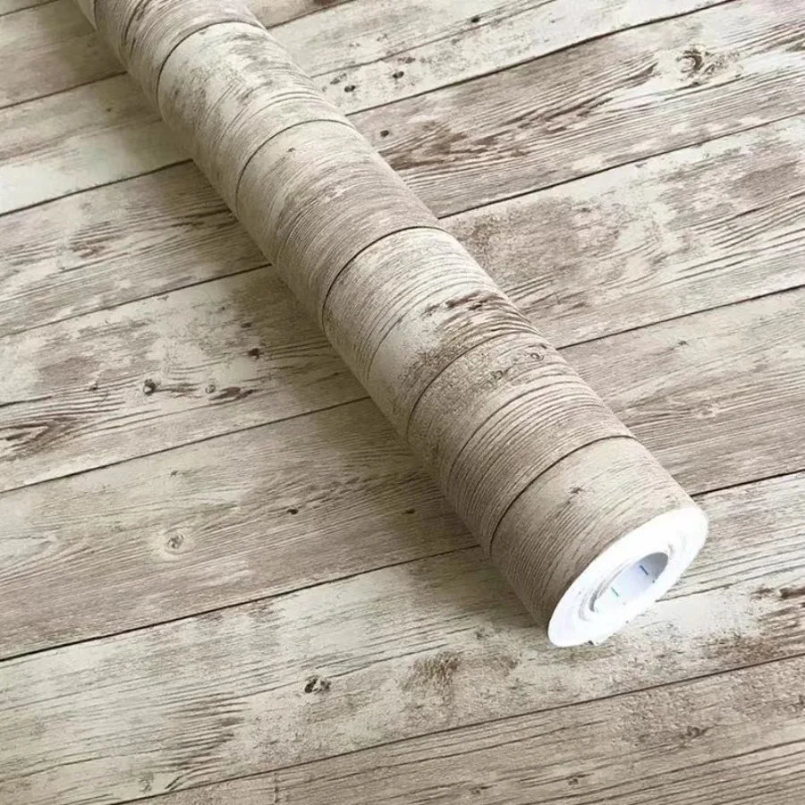 Home Decor Vintage Papel Tapiz 3d Para Pared Imitation Wood Grain Waterproof PVC Self Adhesive Wall Paper Muebles Contact Paper