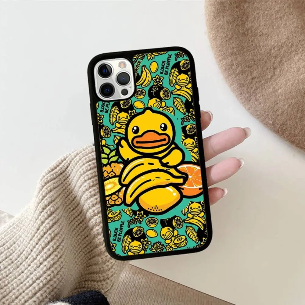 B-B Duck Anime Phone Case For Iphone 11 12 13 14 15 Pro Max 17 16 Plus Hard PC+TPU Back Cover
