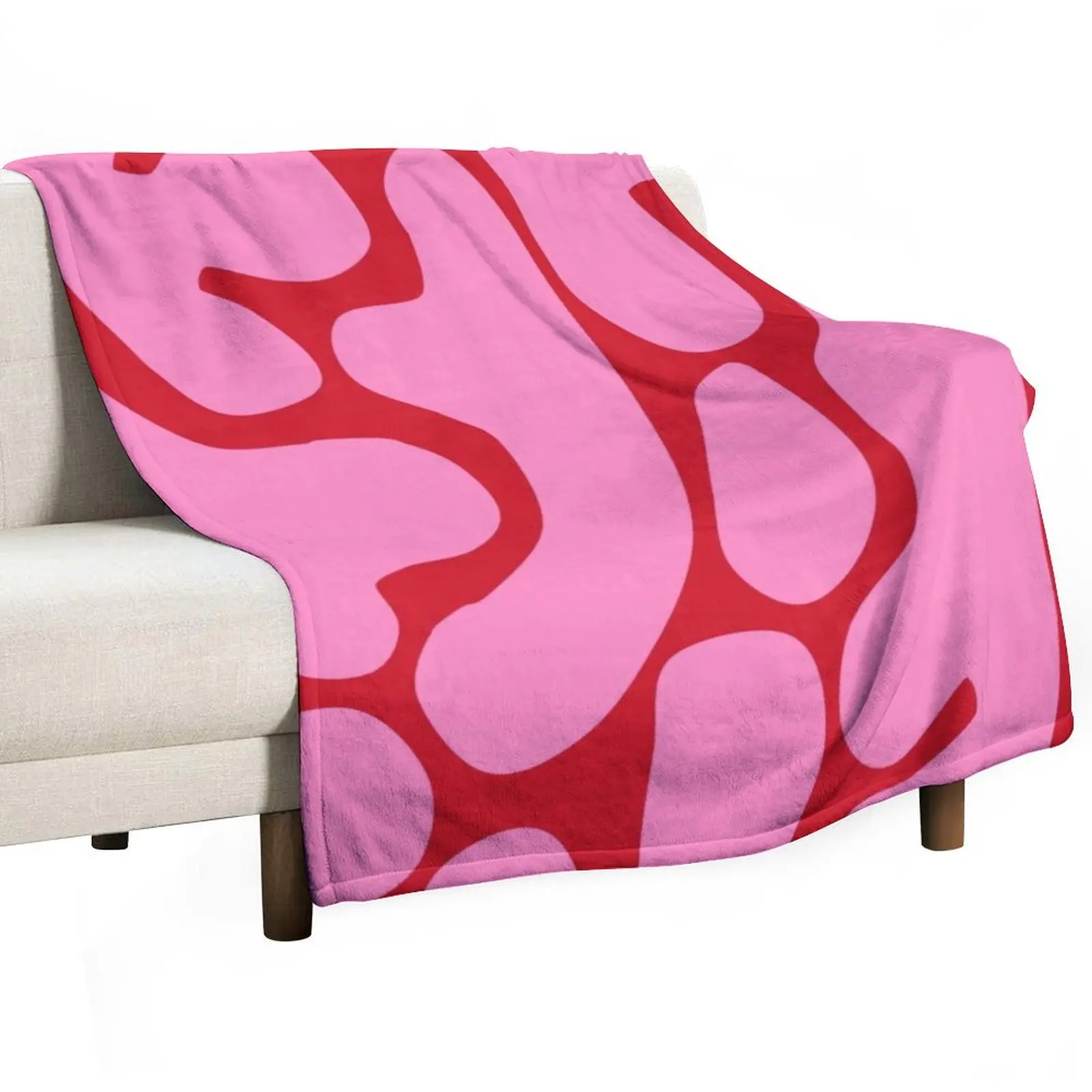 

Preppy Coral Reefs Pattern in Red and Pink Throw Blanket Luxury Thicken Plaid on the sofa Hairy Blankets