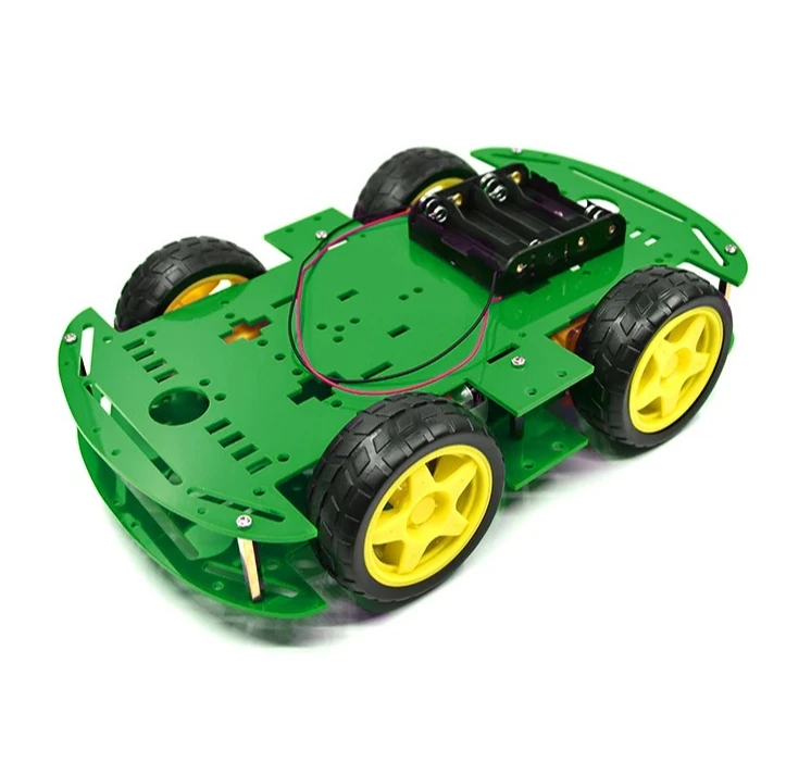 3pcs intelligent car kit four-wheel drive intelligent robot car chassis kit car with speed encoder and battery box