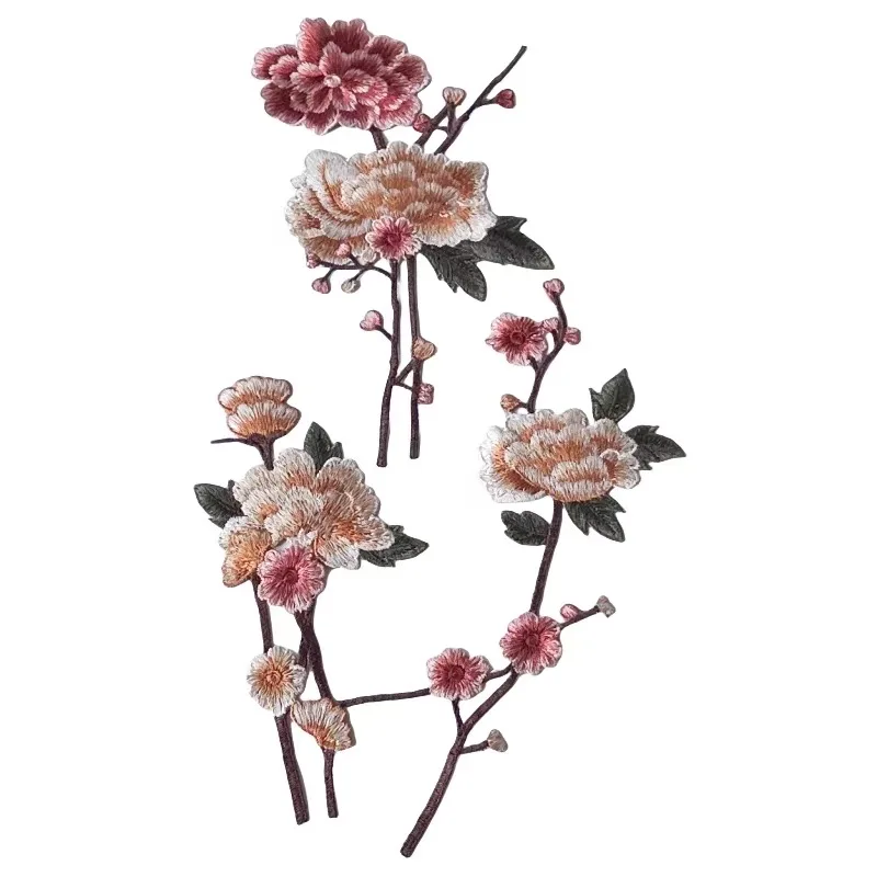 1Pcs Colorful Flower Embroidery Patch Sewing On Clothes Coat Dress Accessory Diy Plum Blossom Floral Applique Fabrics Decoration view 5