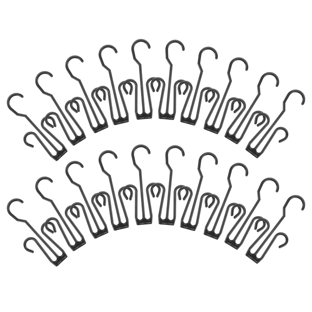 

25 Pcs Shoe Hooks Wall Mountable able Closet Storage Rack Double Tier Plastic Drying Hangers For Shoes Slippers