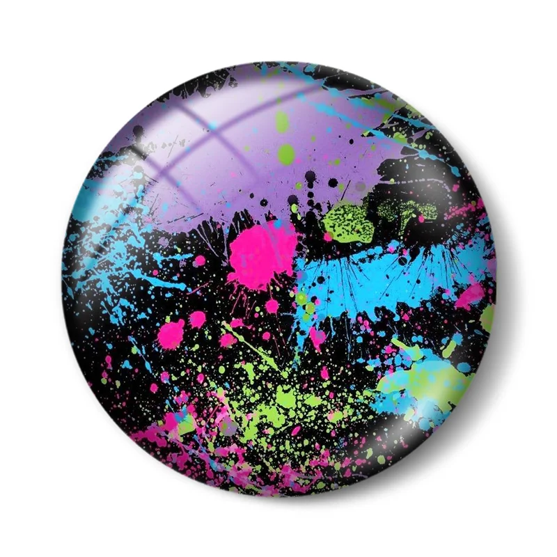 Colour Spray paint colorful art patterns  12mm/18mm/20mm/25mm Round photo glass cabochon demo flat back Making findings