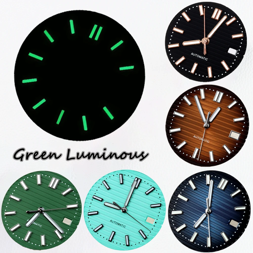 

29.8mm NH35 Dial Hands Green Luminous Watch Dial For MOD Nautilus NH35 NH36 NH38 Movement Watch Accessories Watch Repair