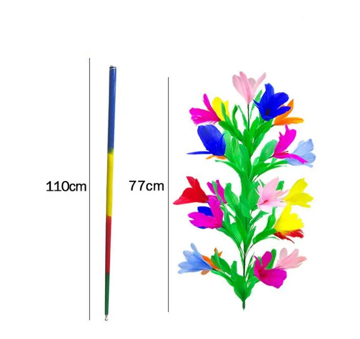 Steel Magic Vanishing Cane To Flower (21 Flower) - Magic Tricks, Cane To Flower,Stage Magic,Close Up,Comedy,Magician Wand Metal