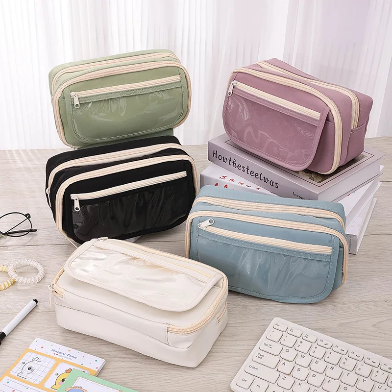 

New Ins-Style Transparent Panda Pencil Bag 9-Layer Large Capacity, High-Look Stationery Case for Primary & Secondary School Kids