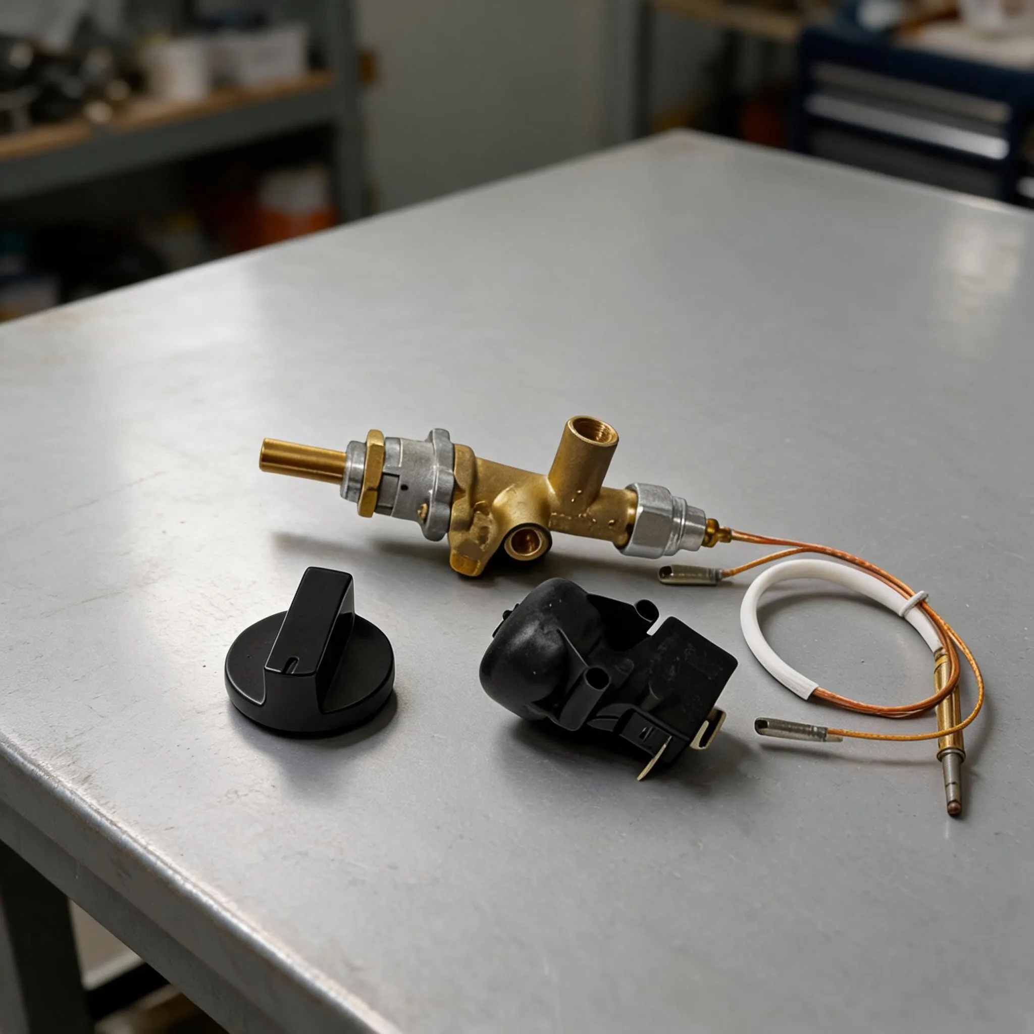 LP Propane Gas Valve For Umbrella Heater With Thermocouple & Anti-Tip Safety Switch, For Outdoor Patio Heating Parts Replacement