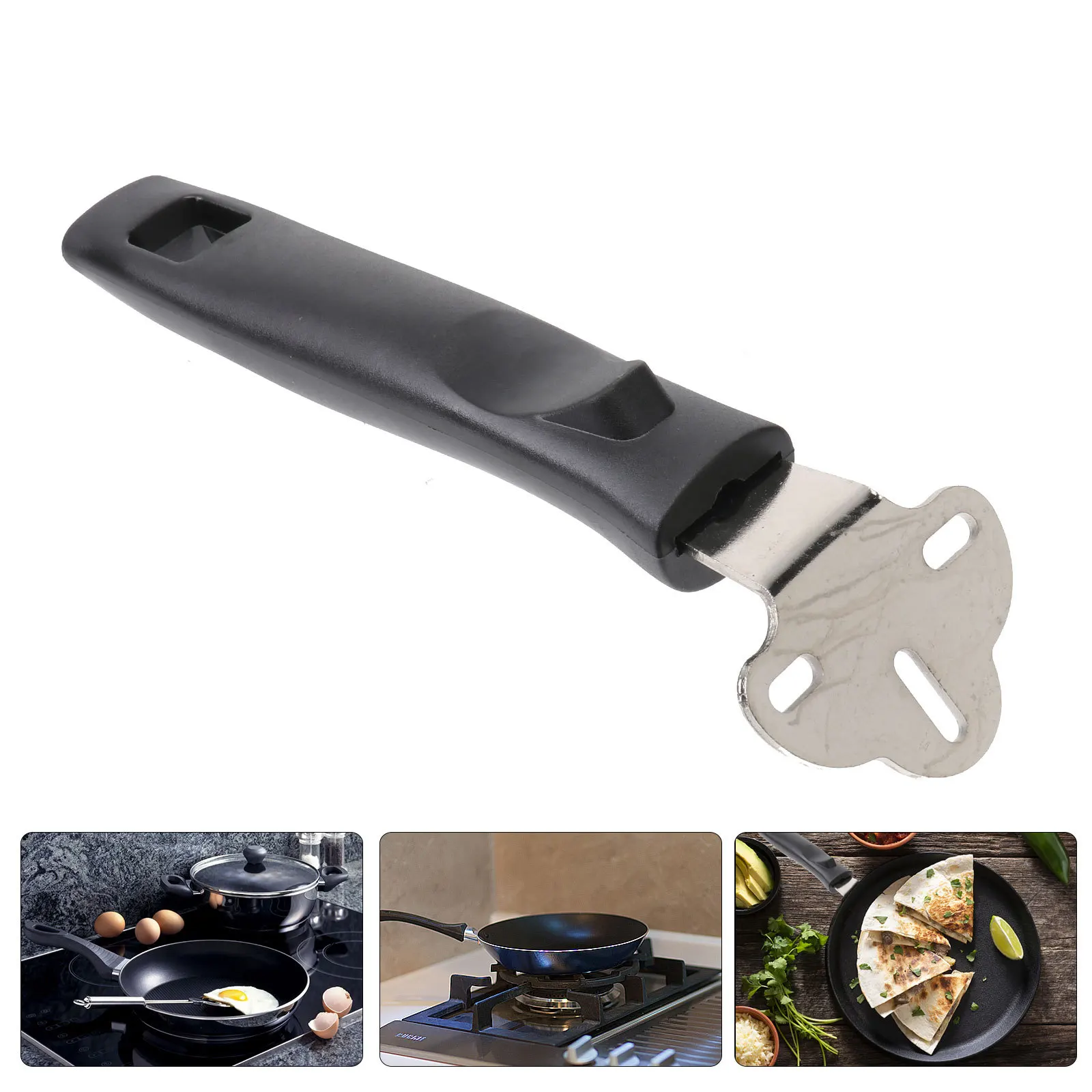 

1pc 3 Holes Detachable Bakelite Anti-Scalding Pan Handle Replacement Heat Resistant Pot Grip Long Ergonomic Spare Cookware